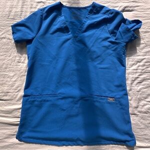 Figs Technical Collection Blue V-Neck Top